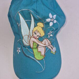 Disney Store Tinker Bell Embroidered Baseball Cap Teal Pink Adjustable Youth